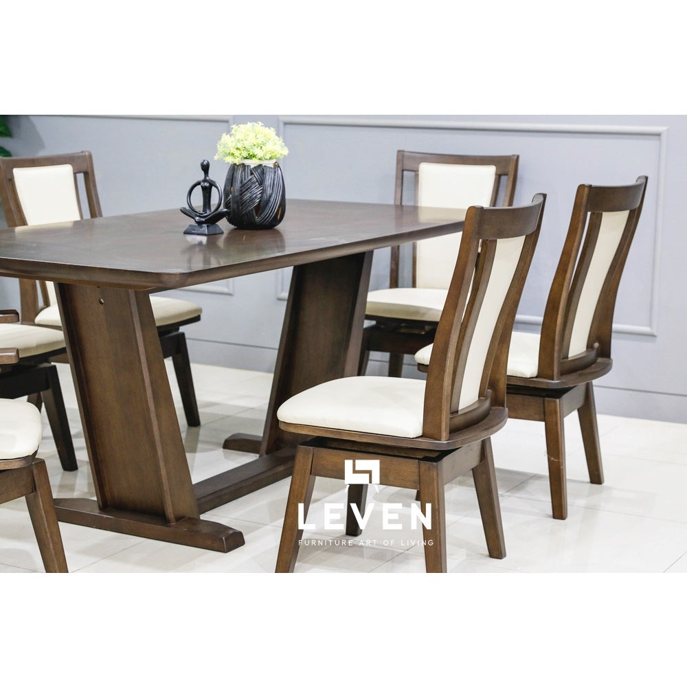 Leven Furniture โต๊ะอาหารไม้จริง รุ่น แกนดัลฟ์ ขนาด 180 ซม.