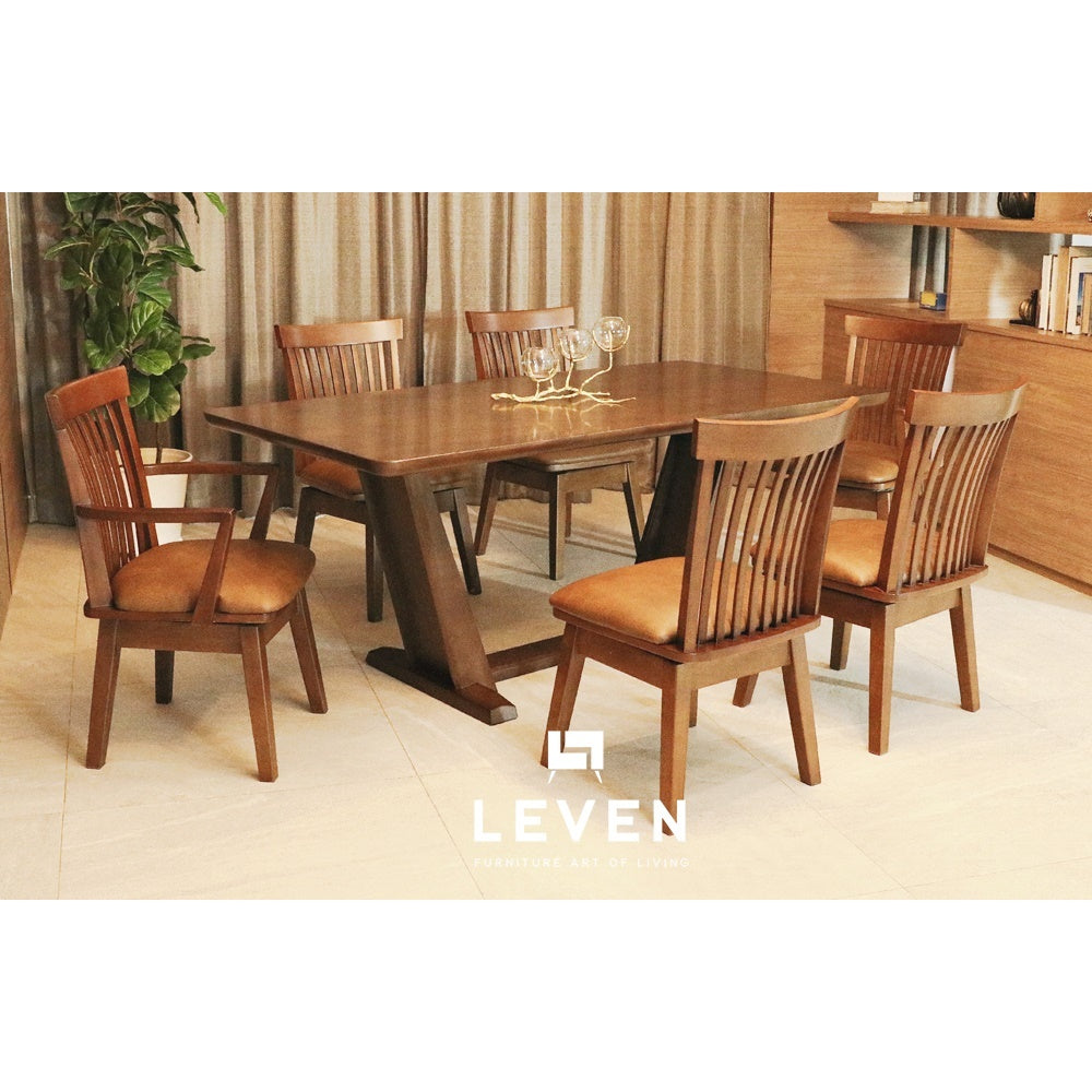 Leven Furniture โต๊ะอาหารไม้จริง รุ่น แกนดัลฟ์ ขนาด 180 ซม.