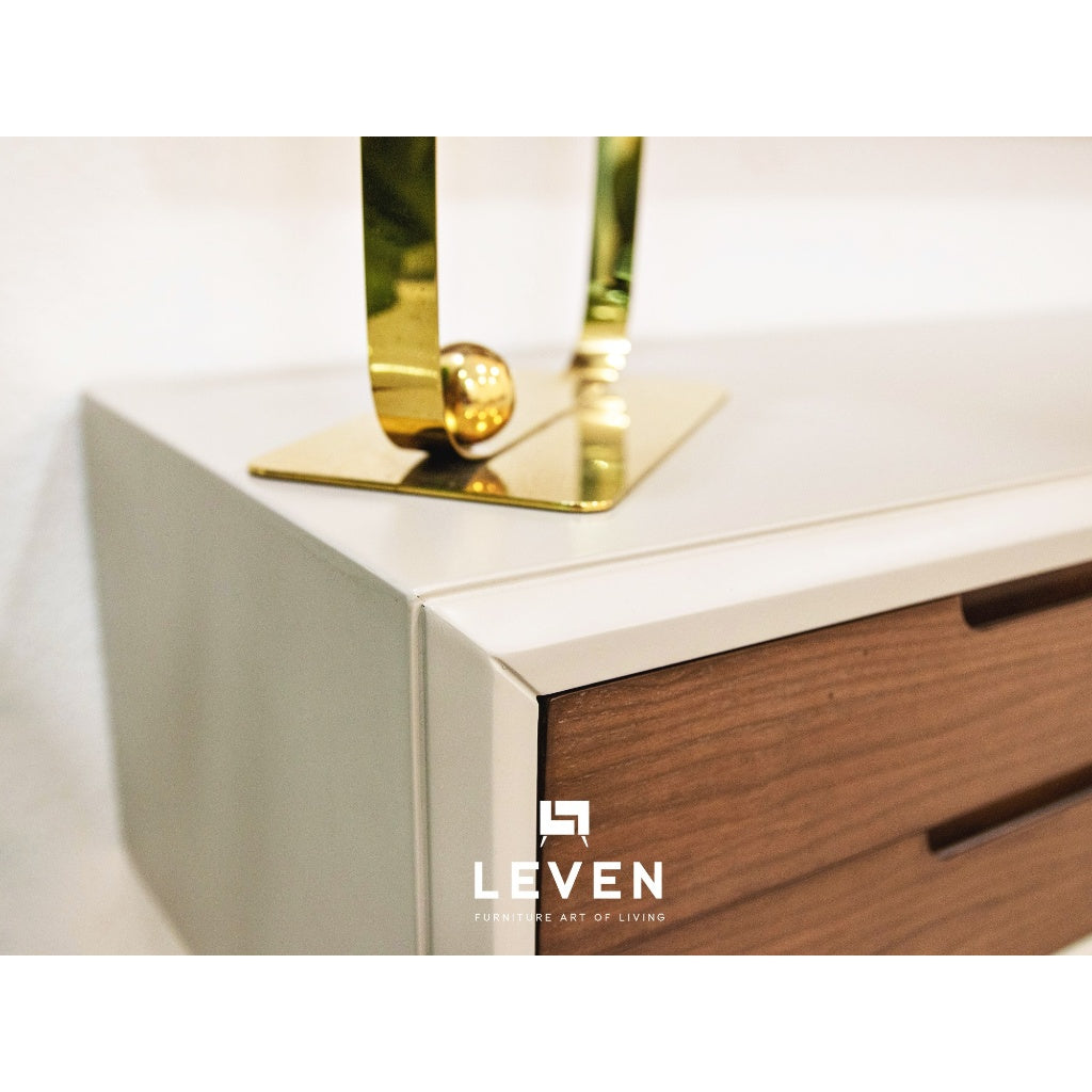 Leven Furniture ชุดวาง TV ติดผนัง ขนาด 150 CM ชั้นวางของติดผนังไม้ amanda อแมนด้า