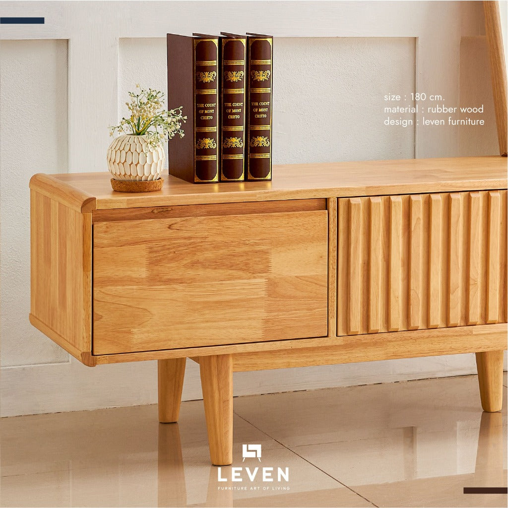 Leven Furniture ชั้นวางทีวีไม้ สไตล์มินิมอล รุ่น เบอร์โน่ BURNO เน้นความเรียบ่งาย ดูธรรมดาแต่พอดี สวยโดนใจ