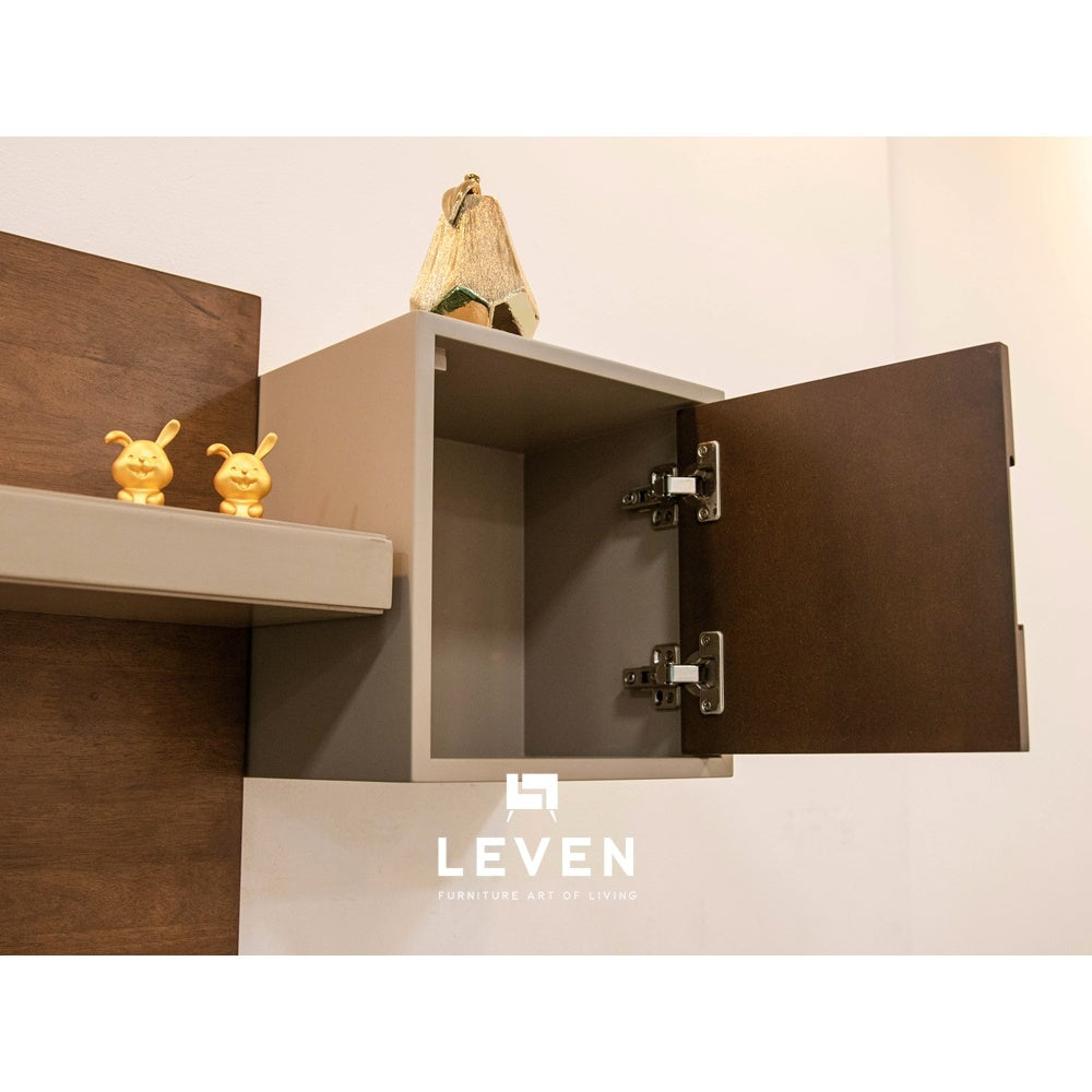 Leven Furniture ตู้ติดกำแพงไม้ มีบานประตู 30 cm.ซีรีส์ " อแมนด้า AMANDA " ปิดผิววีเนียร์