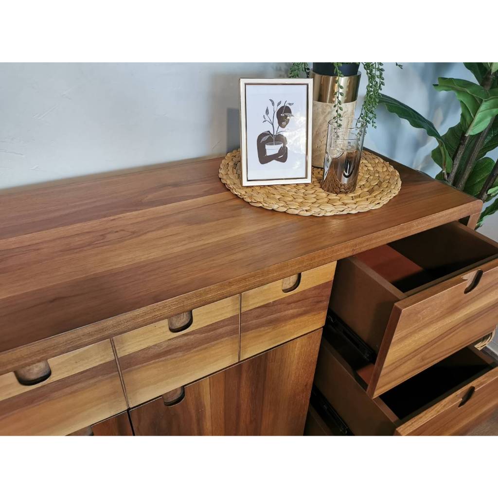 Leven Furniture ตู้ไซด์บอร์ดไม้ Sideboard รุ่น เมเบล MEBEL ไม้จริงทั้งตัว