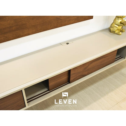 Leven Furniture ชุดวางTVติดผนัง ขนาด 180 CM ชั้นวางของติดผนังไม้ amanda อแมนด้า