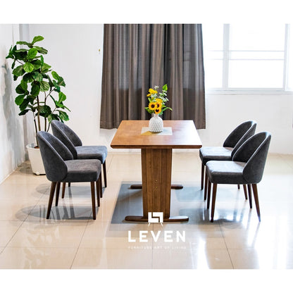 Leven Furniture ชุดโต๊ะอาหารไม้ รุ่น WINTER พร้อมเก้าอี้ รุ่น เตกีล่า TEQUILA 6 ตัว