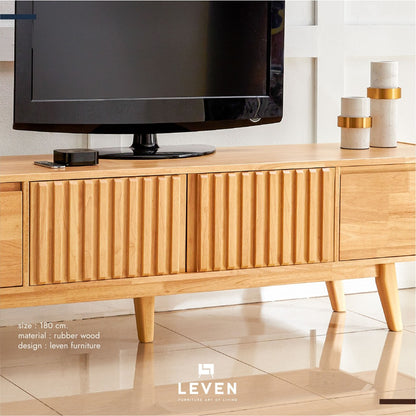 Leven Furniture ชั้นวางทีวีไม้ สไตล์มินิมอล รุ่น เบอร์โน่ BURNO เน้นความเรียบ่งาย ดูธรรมดาแต่พอดี สวยโดนใจ