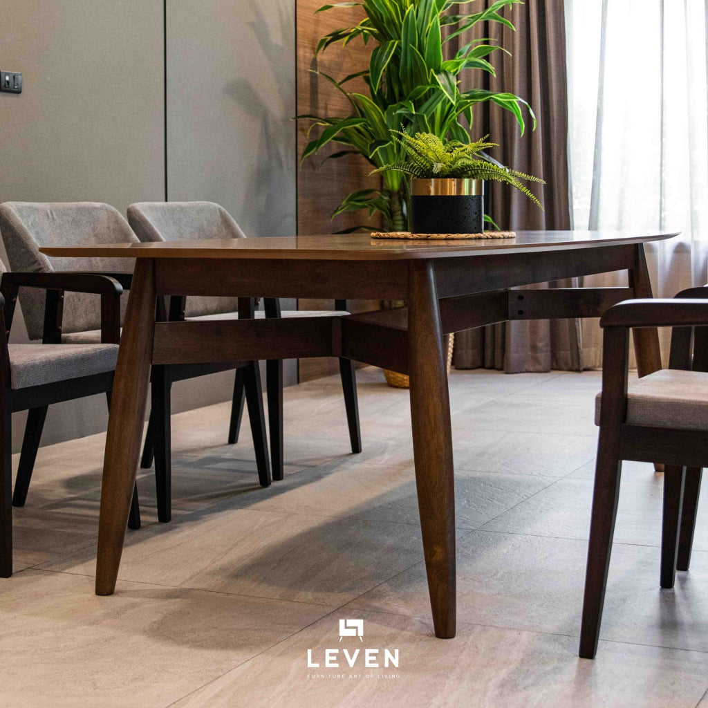 Leven Furniture ชุดโต๊ะทานข้าวไม้ 2.4 ม. จำนวน 6 ที่นั่ง รุ่น สตาร์ค STARK