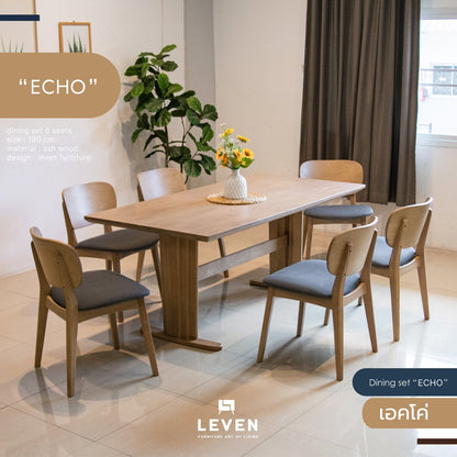 Leven Furniture ชุดโต๊ะอาหาร 6 ที่นั่ง รุ่น เอคโค่ ECHO & MONDAY