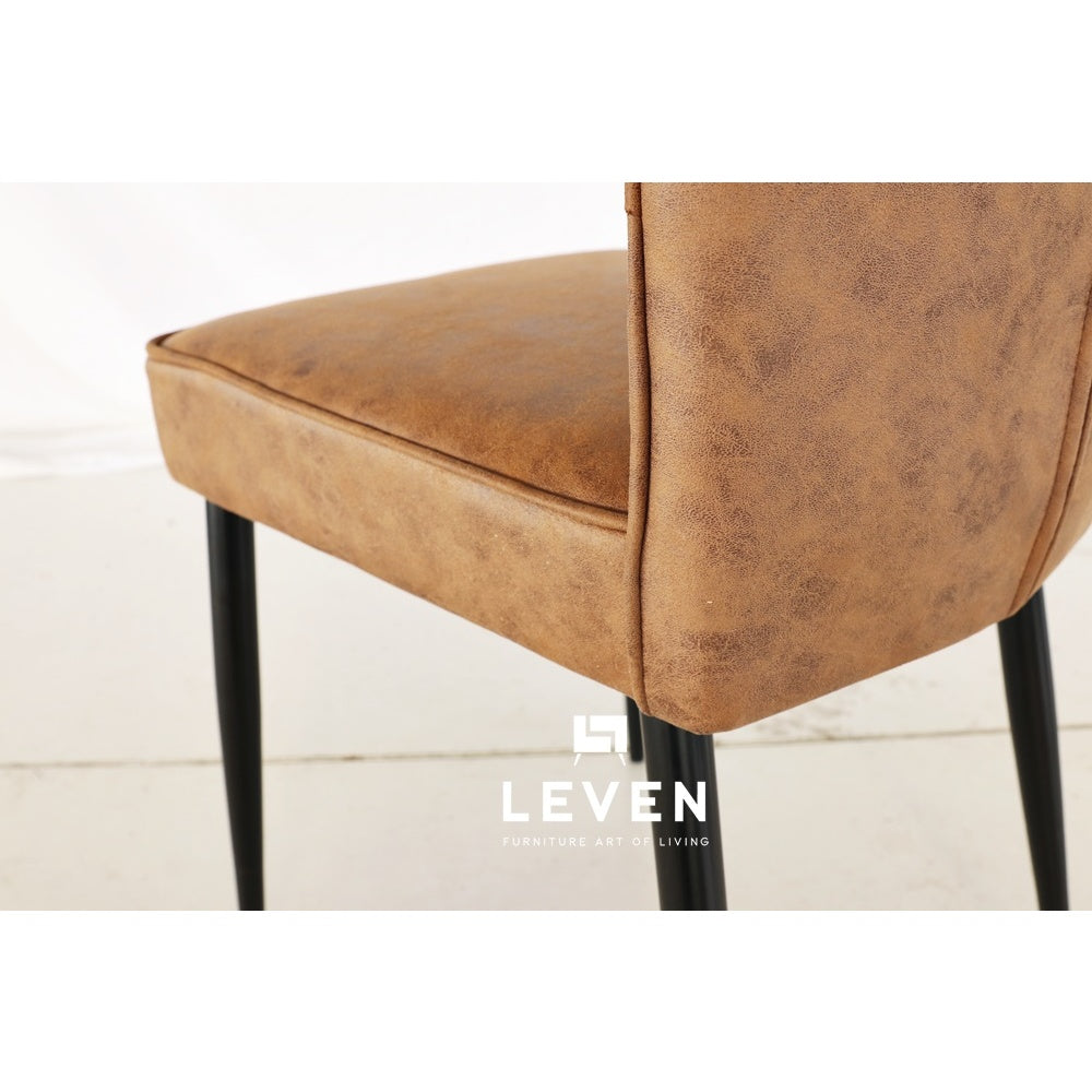 Leven Furniture เก้าอี้โต๊ะอาหาร เก้าอี้ทานอาหาร เก้าอี้กินข้าวโครงเหล็ก หุ้มเบาะผ้า soft tech รุ่น กาเร็ต GARRETT