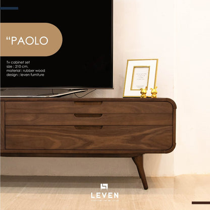 Leven Furniture ชั้นวางทีวีไม้ แบบตั้งพื้น รุ่น เปาโล PAOLO มีขนาด 1.60 ม. และ 2.10 ม.