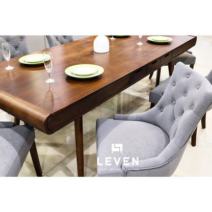 Leven Furniture โต๊ะอาหารไม้จริง มีลิ้นชัก รุ่น เปาโล PAOLO