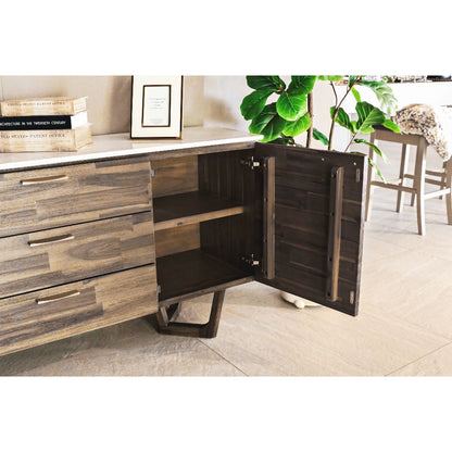 Leven Furniture ตู้ไซด์บอร์ดไม้ Sideboard ท็อปหินอ่อน รุ่น คาร์มา KARMA