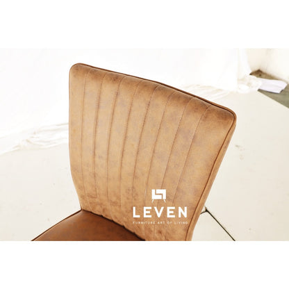 Leven Furniture เก้าอี้โต๊ะอาหาร เก้าอี้ทานอาหาร เก้าอี้กินข้าวโครงเหล็ก หุ้มเบาะผ้า soft tech รุ่น กาเร็ต GARRETT