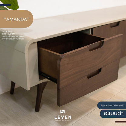 Leven Furniture ชั้นวางทีวีไม้ รุ่น อแมนด้า AMANDA