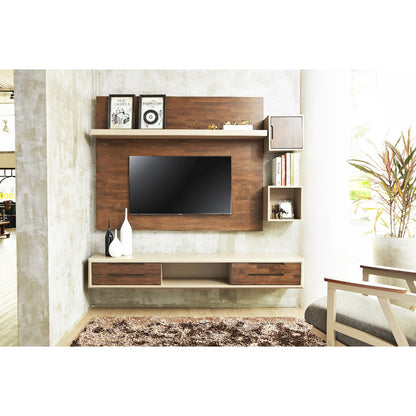 Leven Furniture ชุดวาง TV ติดผนัง ขนาด 150 CM ชั้นวางของติดผนังไม้ amanda อแมนด้า