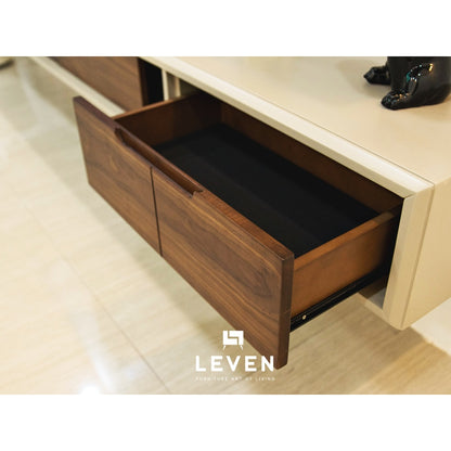 Leven Furniture ชุดวางTVติดผนัง ขนาด 180 CM ชั้นวางของติดผนังไม้ amanda อแมนด้า