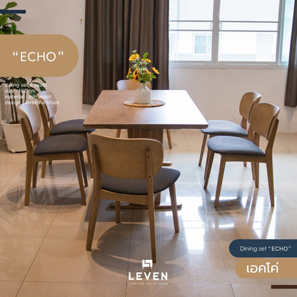 Leven Furniture ชุดโต๊ะอาหาร 6 ที่นั่ง รุ่น เอคโค่ ECHO & MONDAY