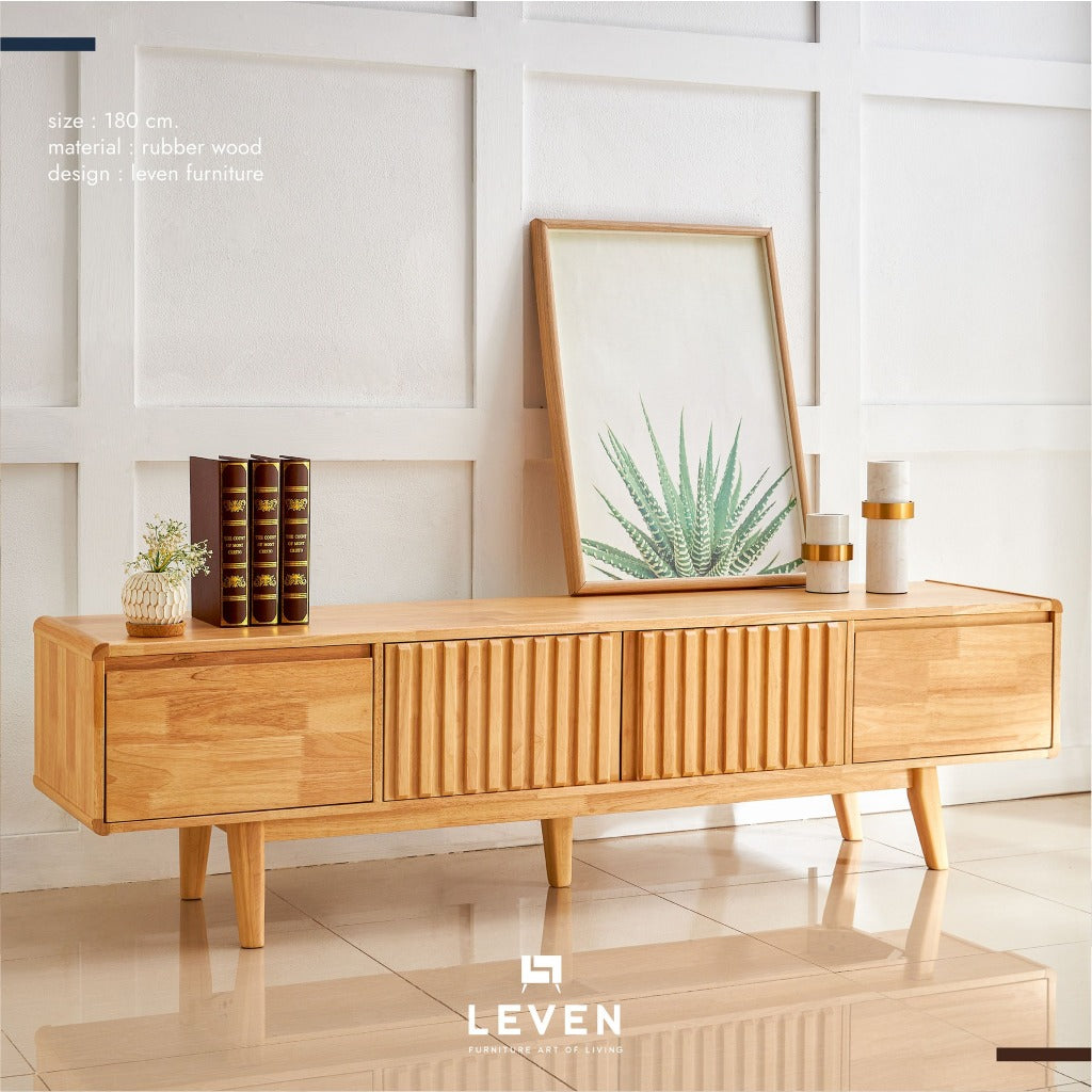 Leven Furniture ชั้นวางทีวีไม้ สไตล์มินิมอล รุ่น เบอร์โน่ BURNO เน้นความเรียบ่งาย ดูธรรมดาแต่พอดี สวยโดนใจ