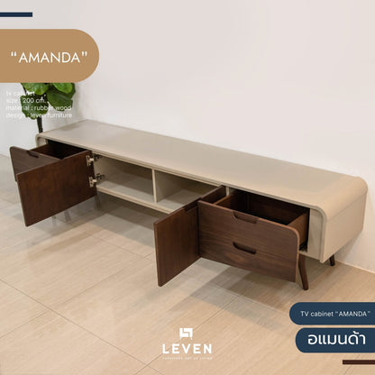 Leven Furniture ชั้นวางทีวีไม้ รุ่น อแมนด้า AMANDA