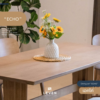 Leven Furniture ชุดโต๊ะอาหาร 6 ที่นั่ง รุ่น เอคโค่ ECHO & MONDAY