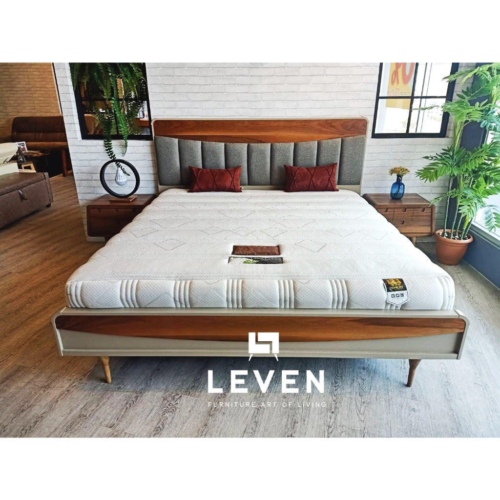 Leven Furniture เตียงไม้ ขนาด 5,6 ฟุต รุ่น อแมนด้า AMANDA หรู พรีเมี่ยม