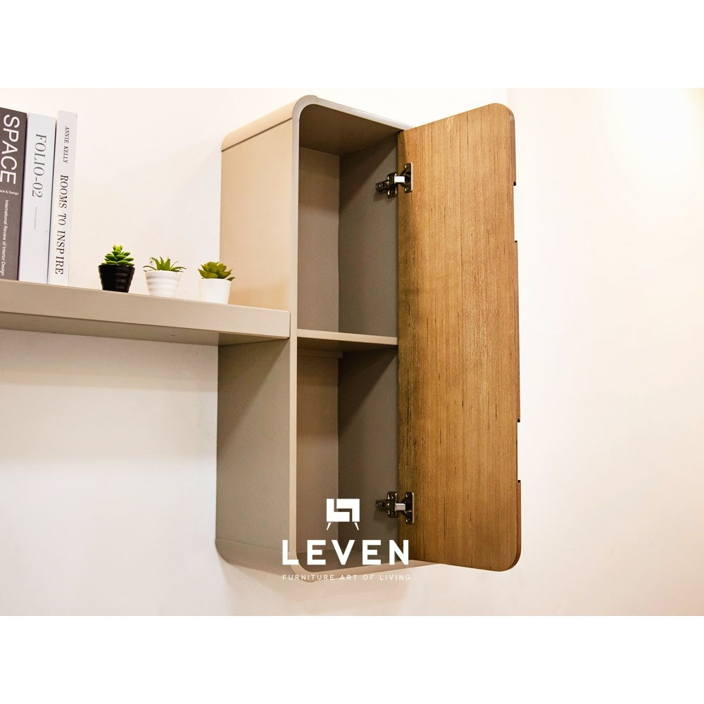 Leven Furniture ตู้ติดกำแพงไม้ 4 ประตู 60 cm.ซีรีส์ " อแมนด้า AMANDA " ปิดผิววีเนียร์