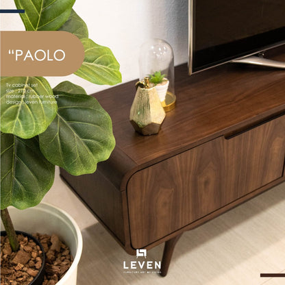 Leven Furniture ชั้นวางทีวีไม้ แบบตั้งพื้น รุ่น เปาโล PAOLO มีขนาด 1.60 ม. และ 2.10 ม.