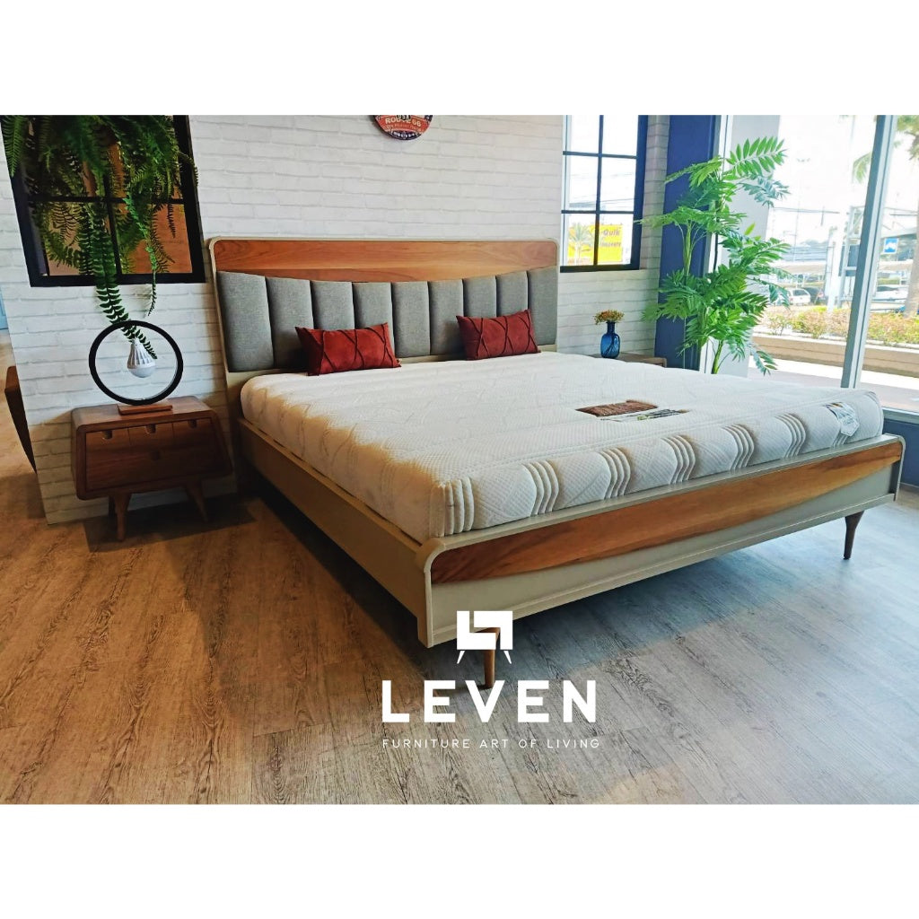 Leven Furniture เตียงไม้ ขนาด 5,6 ฟุต รุ่น อแมนด้า AMANDA หรู พรีเมี่ยม