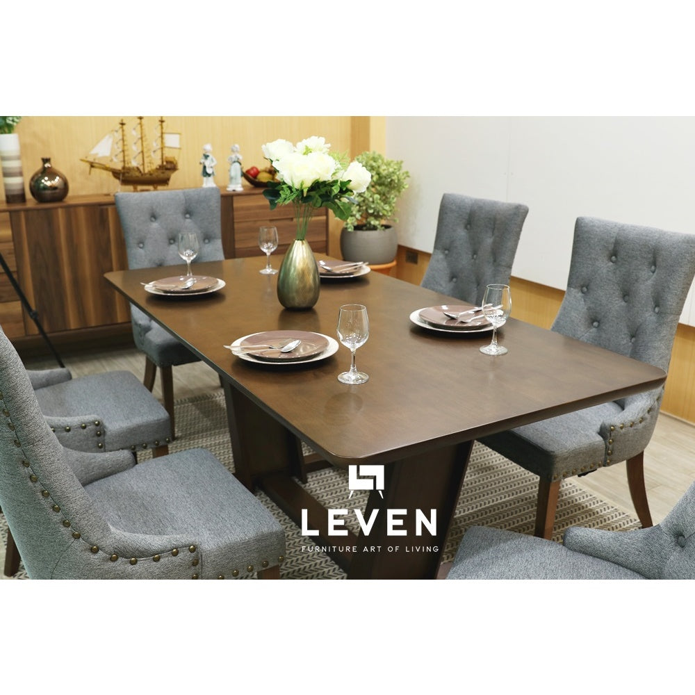 Leven Furniture โต๊ะอาหารไม้จริง  รุ่น แกนดัลฟ์ ขนาด 180 ซม.