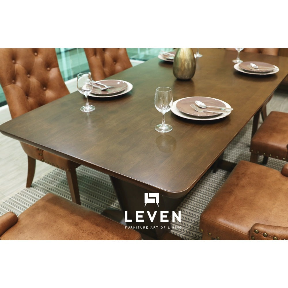 Leven Furniture โต๊ะอาหารไม้จริง  รุ่น แกนดัลฟ์ ขนาด 180 ซม.