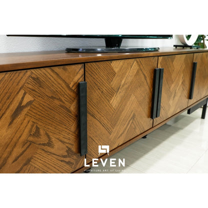 Leven Furniture ชั้นวางทีวีไม้ ขาเหล็ก รุ่น ฮาร์โมไนซ์ HARMONIZE 200 cm.