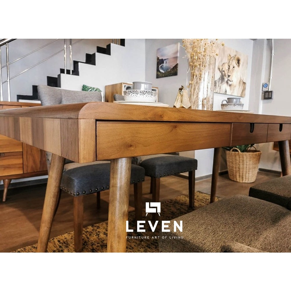 Leven Furniture โต๊ะอาหารไม้จริง รุ่น เมเบล MEBEL