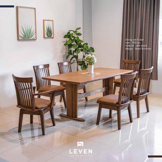 Leven Furniture โต๊ะกินข้าวไม้ minimal รุ่น เอคโค่ ECHO & KATNISS & HAYMITZ