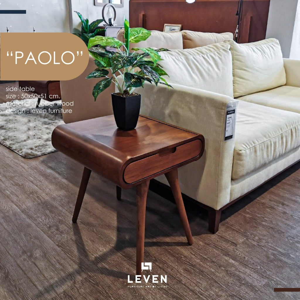 Leven Furniture โต๊ะวางโคมไฟไม้ 50 cm. เปาโล PAOLO