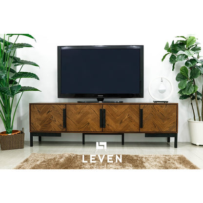 Leven Furniture ชั้นวางทีวีไม้ ขาเหล็ก รุ่น ฮาร์โมไนซ์ HARMONIZE 200 cm.